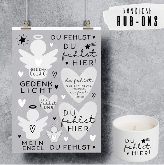 Rub-On Bogen „Du fehlst" A5