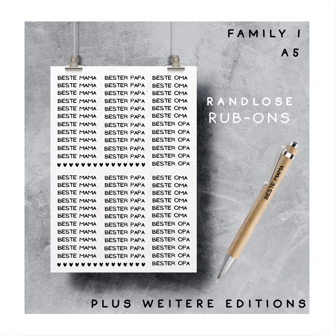 Rub-On Bogen "Family, Friends& Others" Mini zb für Kugelschreiber