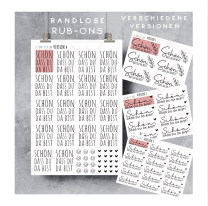 Rub On Aufkleber  bist versch Versionen