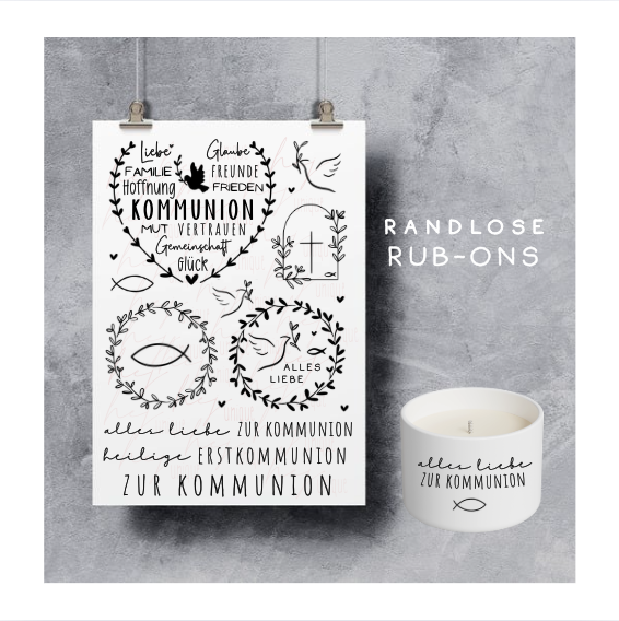 Rub On Aufkleber Kommunion 2 A5
