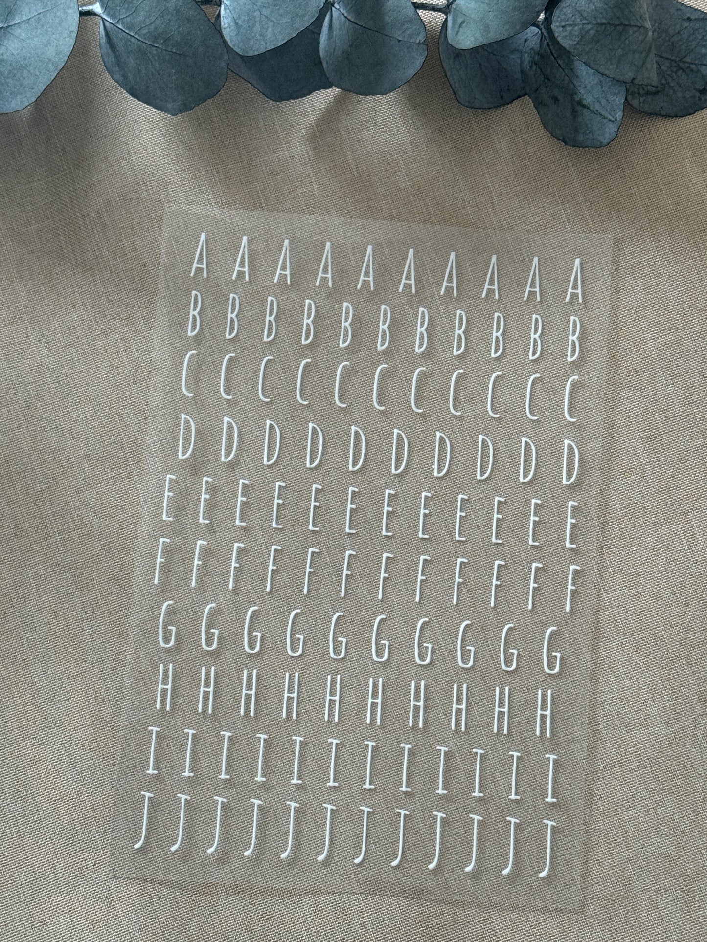 Rub-On Bögen "Buchstaben-Set" A5 - weiss