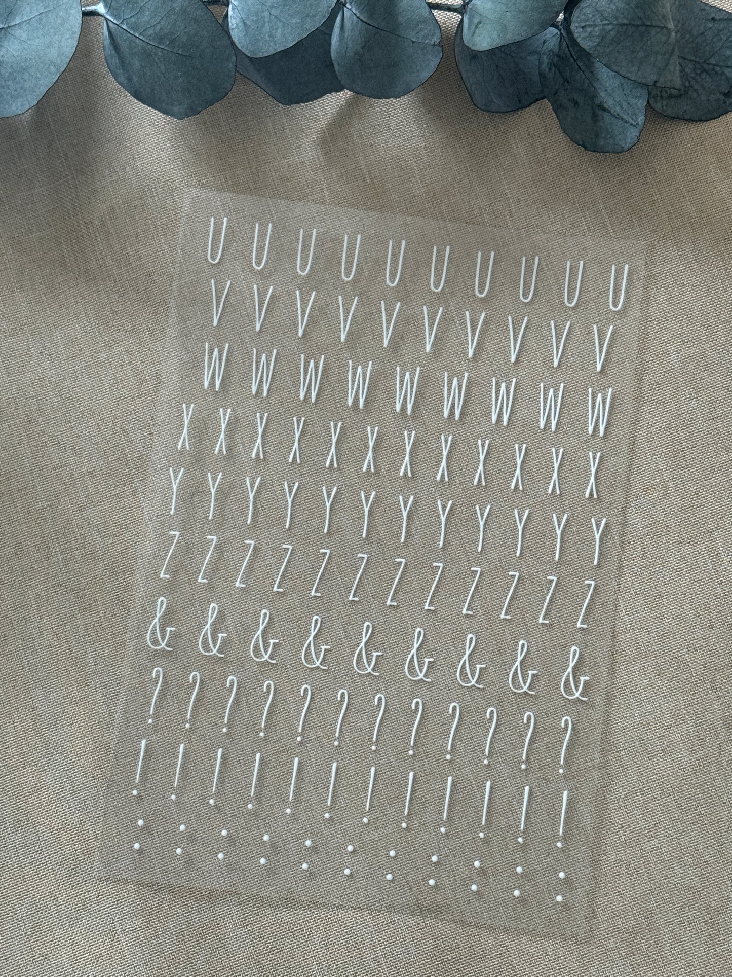 Rub-On Bögen "Buchstaben-Set" A5 - weiss