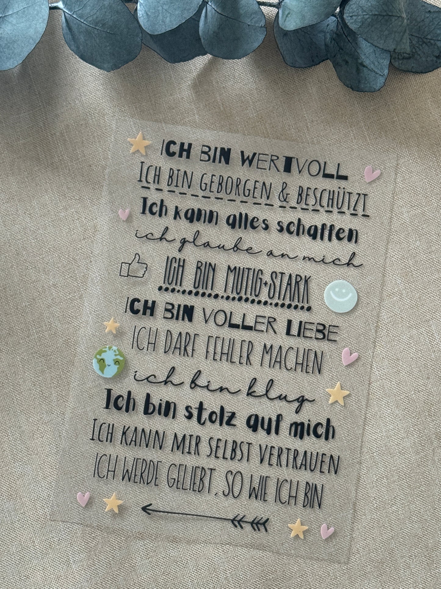 Rub-On Bogen "Affirmationen" A5