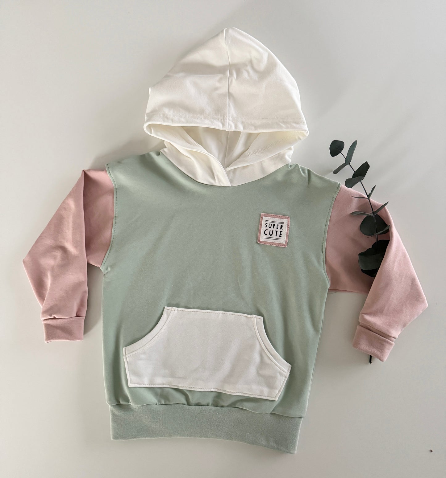 Hoodie Pullover *Pastell-Liebe*  | Bio-Baumwolle | Unikat | Gr. 104