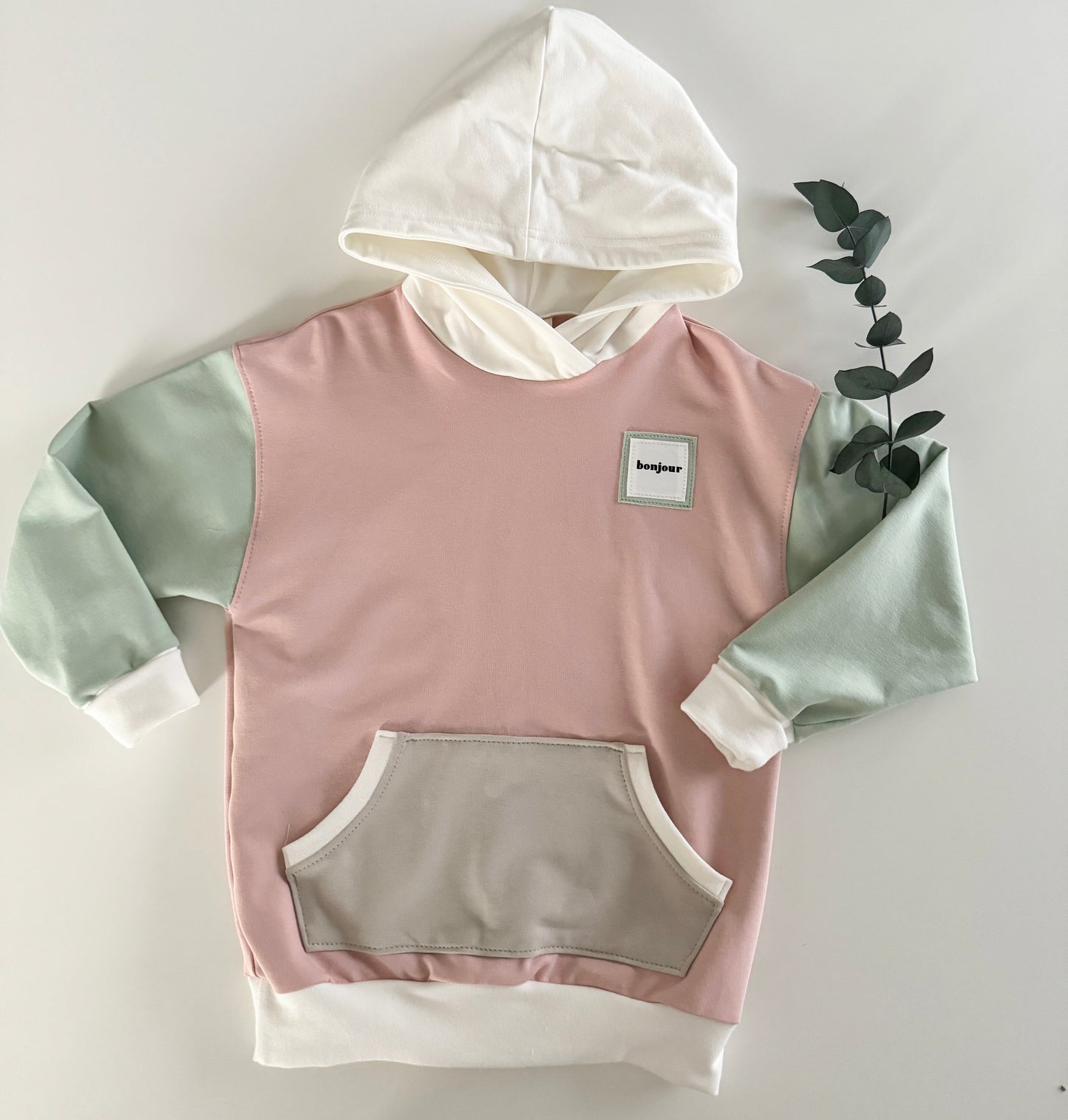 Hoodie Pullover *Pastell-Liebe*  | Bio-Baumwolle | Unikat | Gr. 116