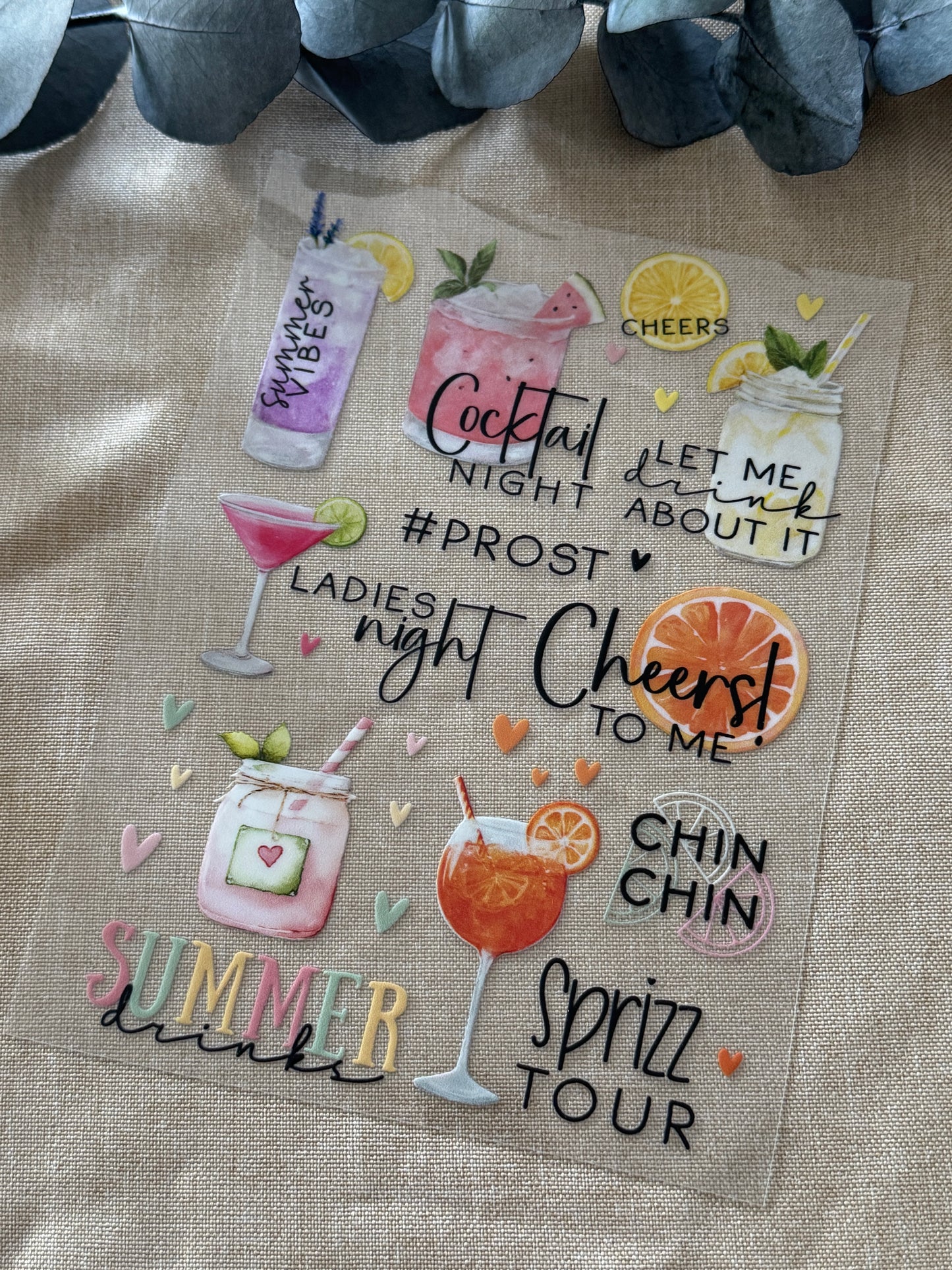 Rub-On Bogen "Cocktails" A5