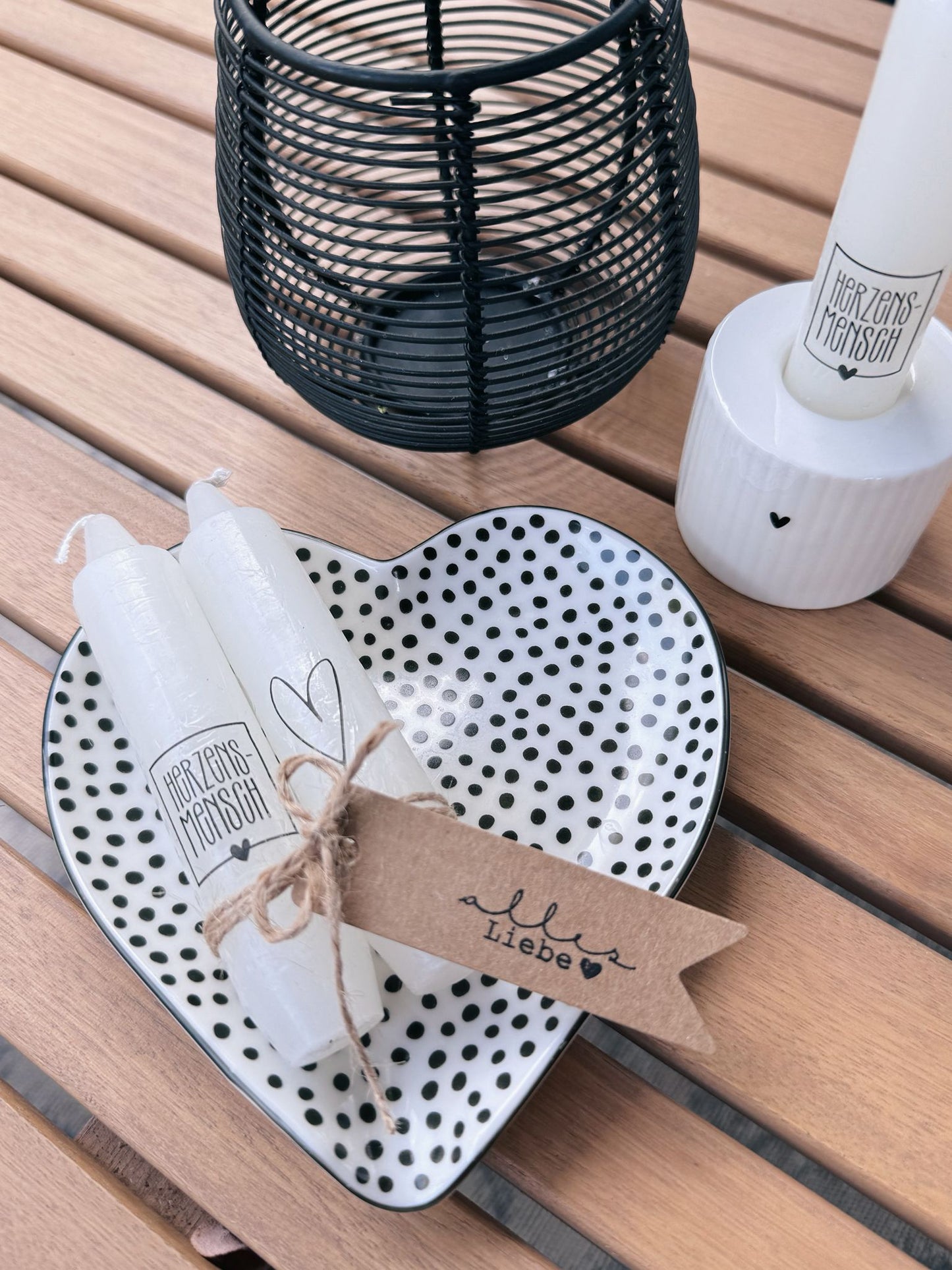 Kerzenfolie  *Herzensmensch*  kurze Kerzen