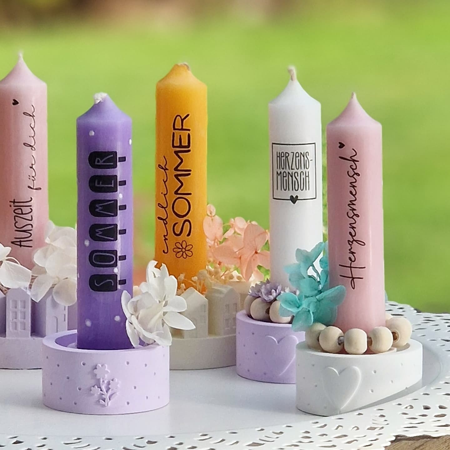 Kerzenfolie  *Herzensmensch*  kurze Kerzen