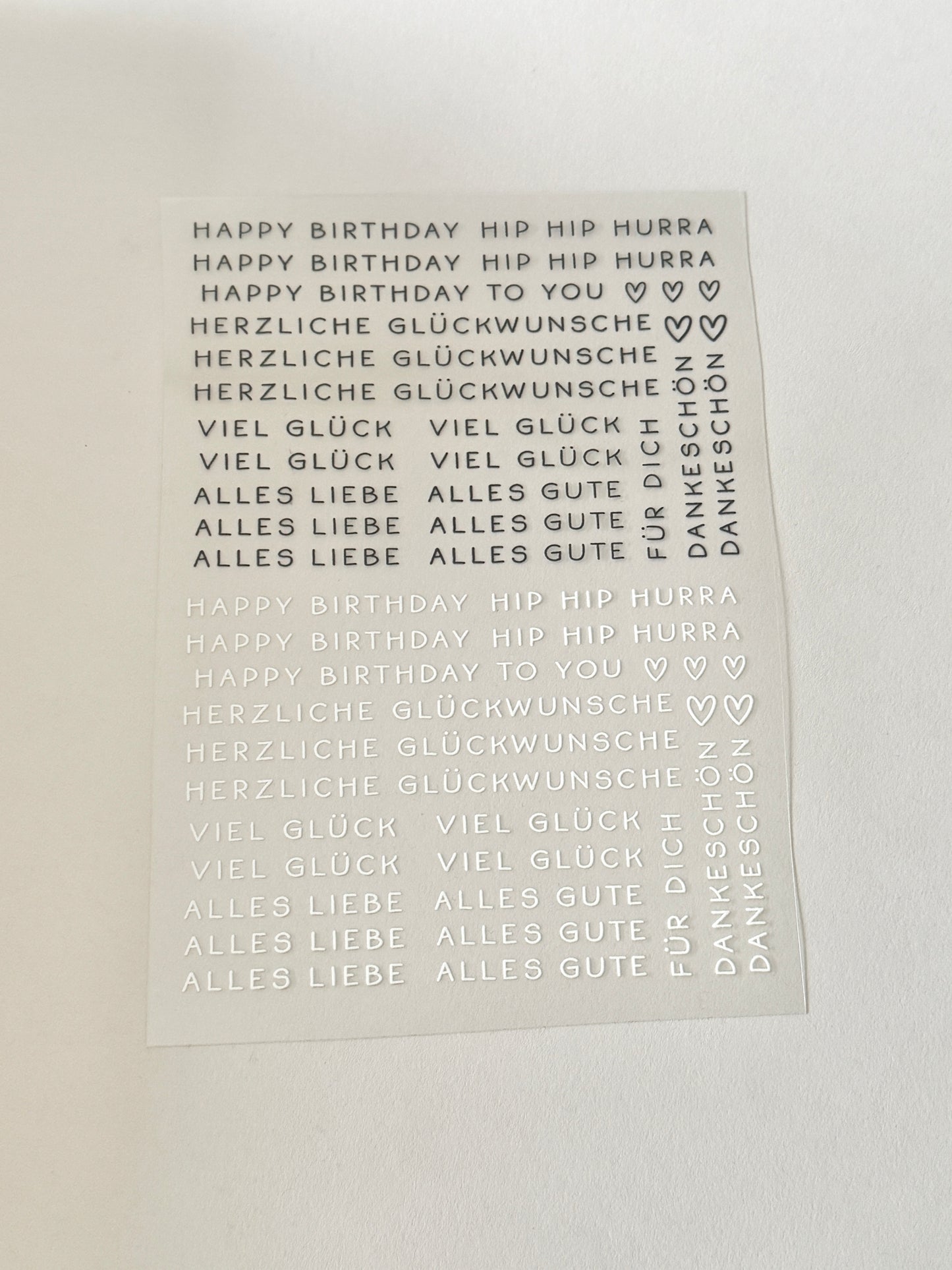 Rub-On Bogen "Schriftzüge Geburtstag"