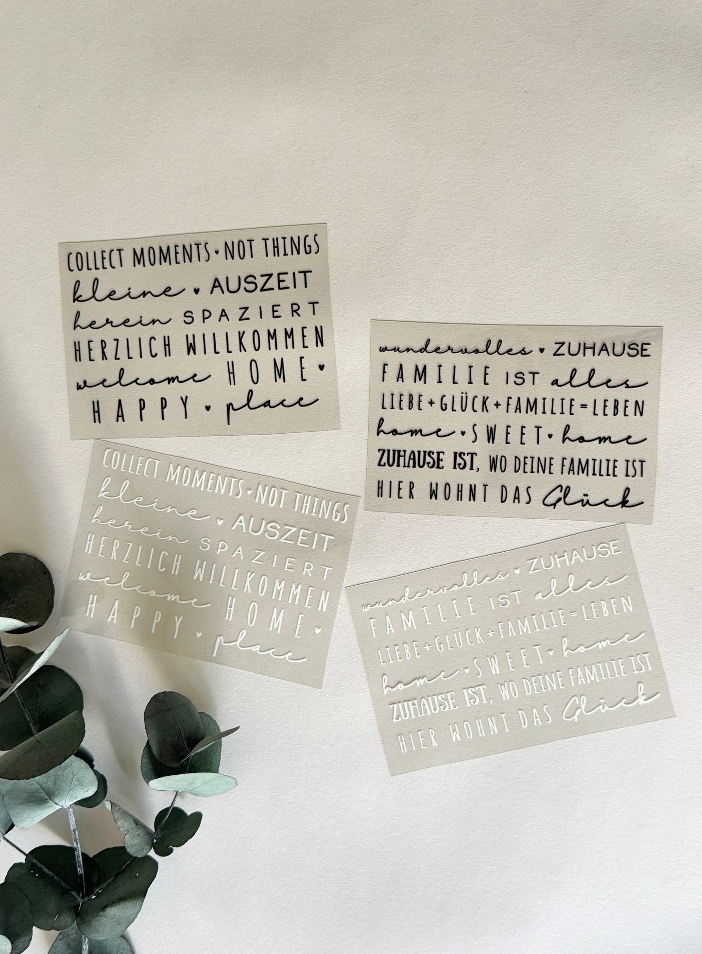Rub-On Bogen "Schriftzüge Zuhause" A6 / A5
