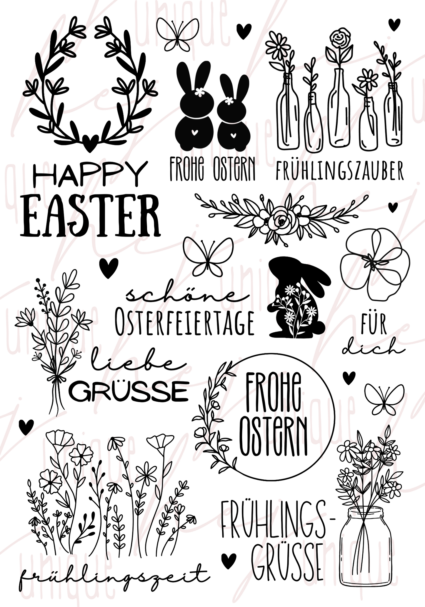 Rub-On Bogen „Frühling_Ostern"