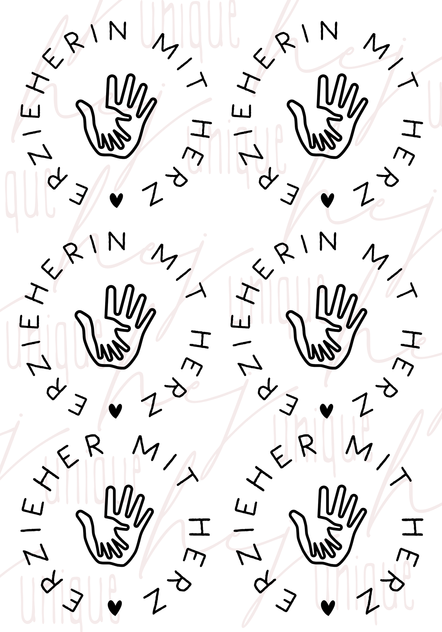Rub-On Bogen "Erzieher/in mit Herz" A5