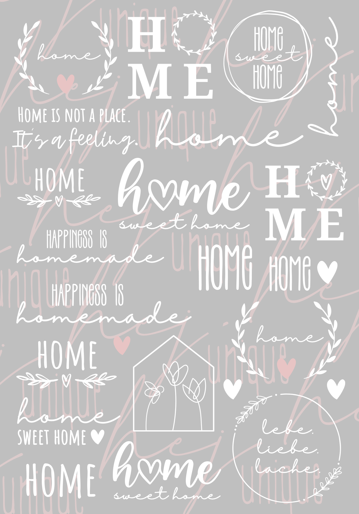 Rub-On Bogen "Home" A5
